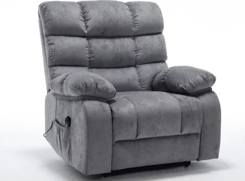 Kreslo s elektrickým polohovaním Oscar Giant, šedá látka%