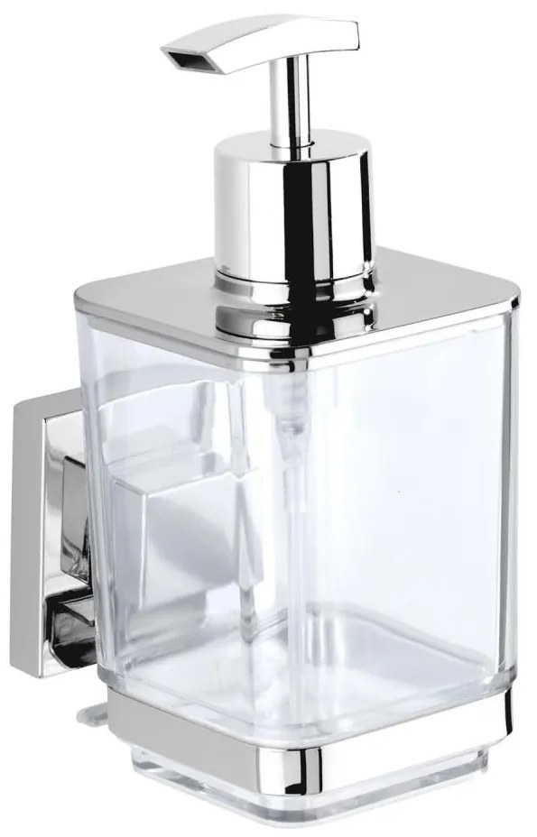 WENKO 22683100-Dávkovač mydla VACUUM-LOC QUADRO ED 7,5x16 cm strieborný/lesklý chróm
