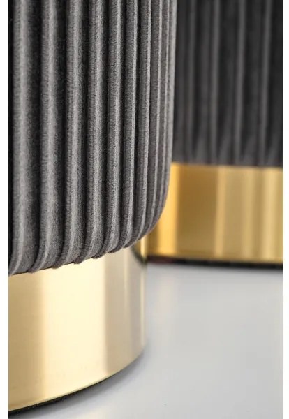 SADA 2x Taburet MONTY pr. 36/66 cm šedá/zlatá