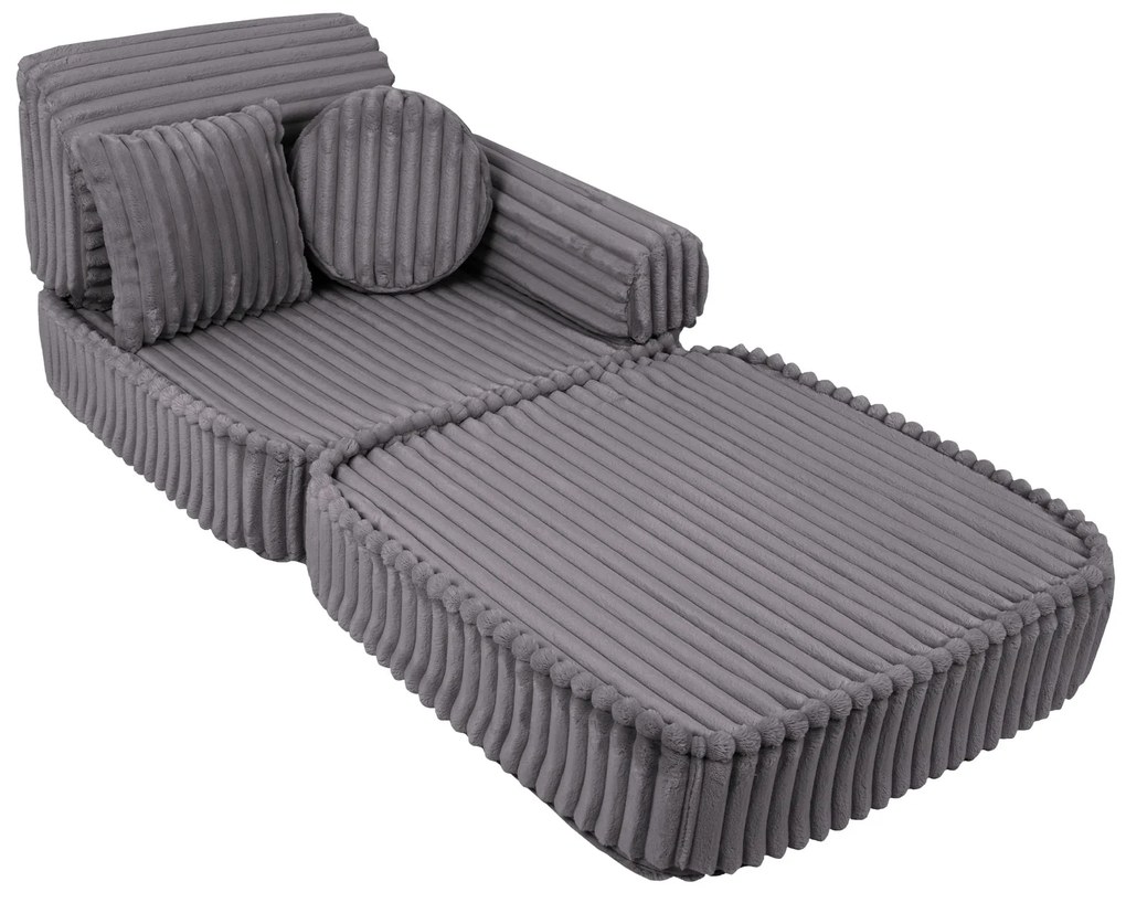MeowBaby® Churros detská pohovka Plus, Jurassic Grey