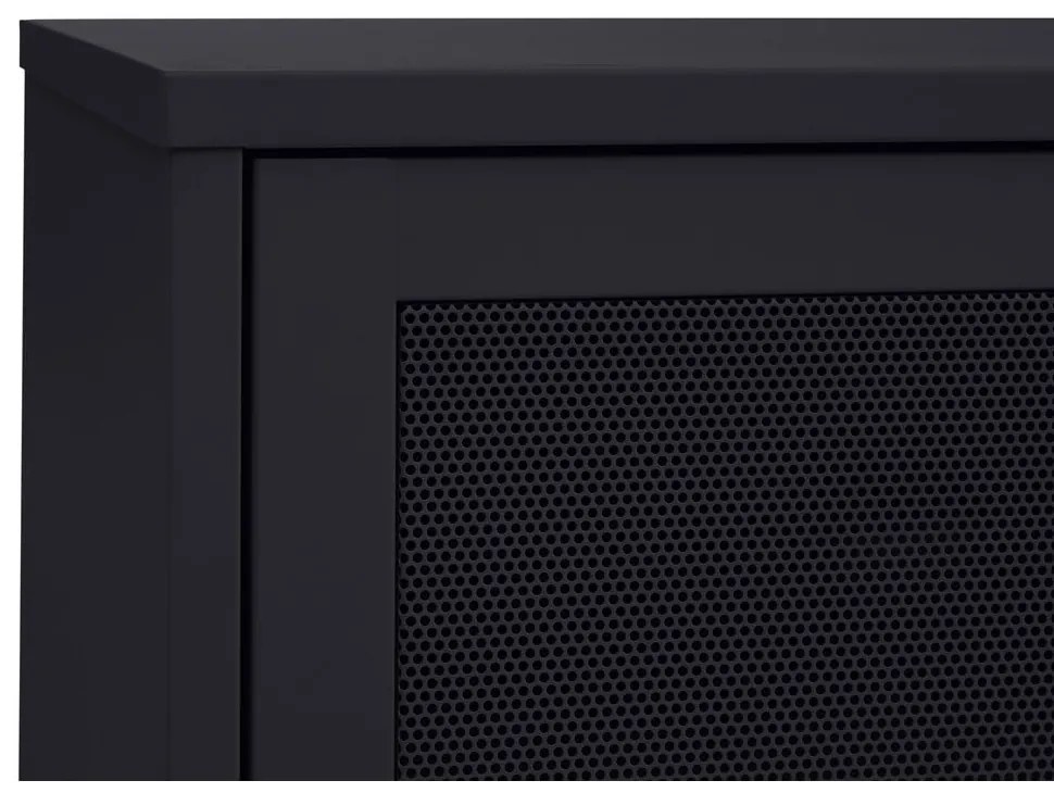 Čierny kovový TV stolík 160x55x45 cm Veep – Unique Furniture