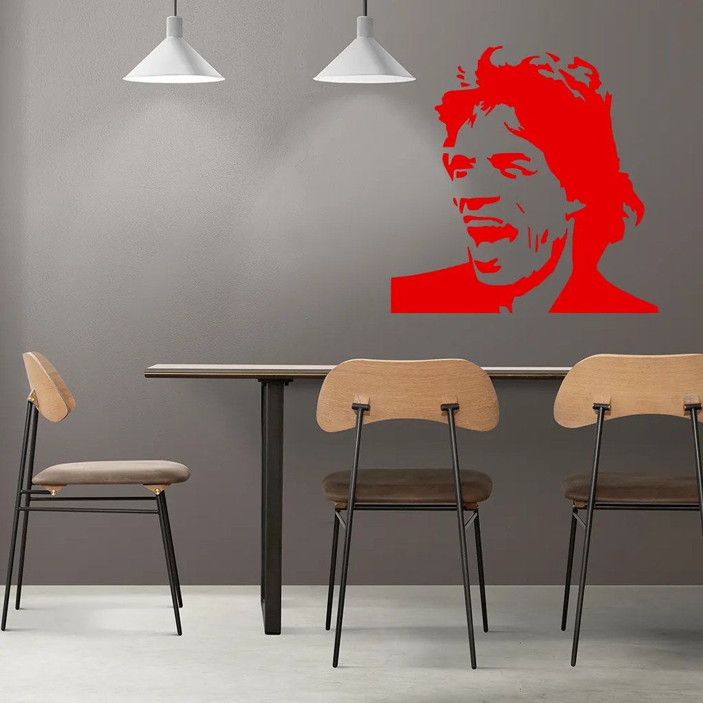Veselá Stena Samolepka Mick Jagger Farba: žlutá, Veľkosť: 40 x 40 cm