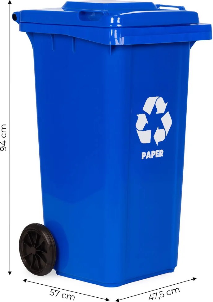 MULTISTORE Odpadkový kôš 120L odpadkový kôš modrý odpadový papier gumové kolieska