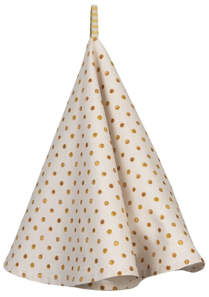 Bavlnená kuchynská utierka s bodkami Lemons & Leafs - Ø 80 cm