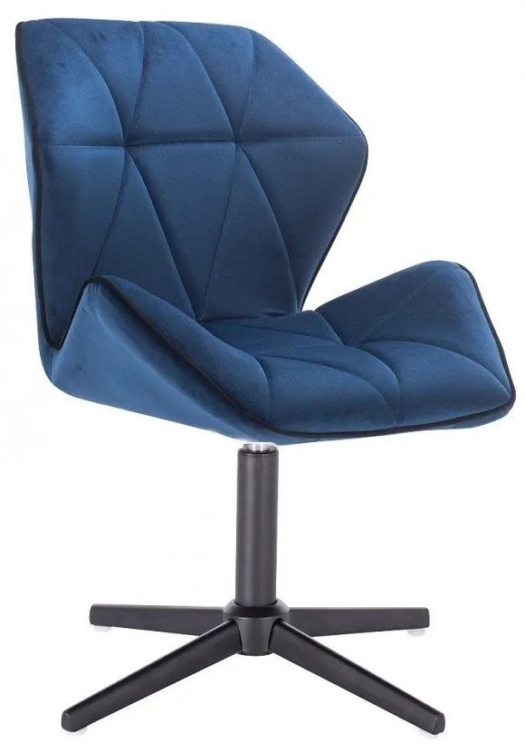 LuxuryForm DESIGN Stolička MILANO MAX VELUR na čiernom kríži - modrá