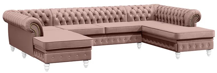 PROXIMA.store - Luxusná sedačka CHESTERFIELD LONG U FARBA NÔH: orech, DRUH LÁTKY: TORRE - 4, FARBA OZDOBNÝCH ŠPENDLÍKOV: chróm