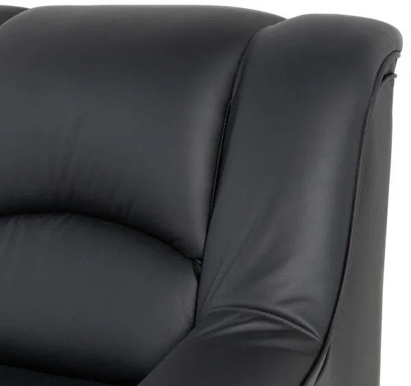 Kožená sedacia súprava DUBAJ LUX 3+2+1 čierna, čierna (k-70)