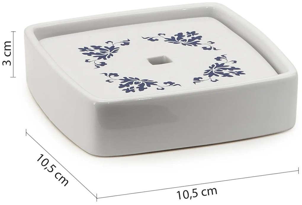 Gedy Gedy, CIXI mydlenka na postavenie, porcelán, modrá/biela, CX1189