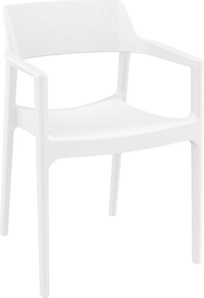 TULUM záhradná stolička s podrúčkami white/olive green