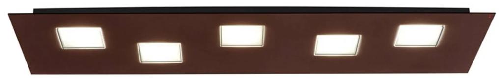 Fabbian Quarter hnedé stropné LED svetlo 5-pl.