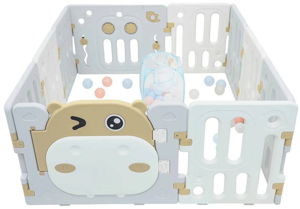 Modulárna ohrádka Hippo modrá pre deti ZOG.SQ-002 Farba: hnedá