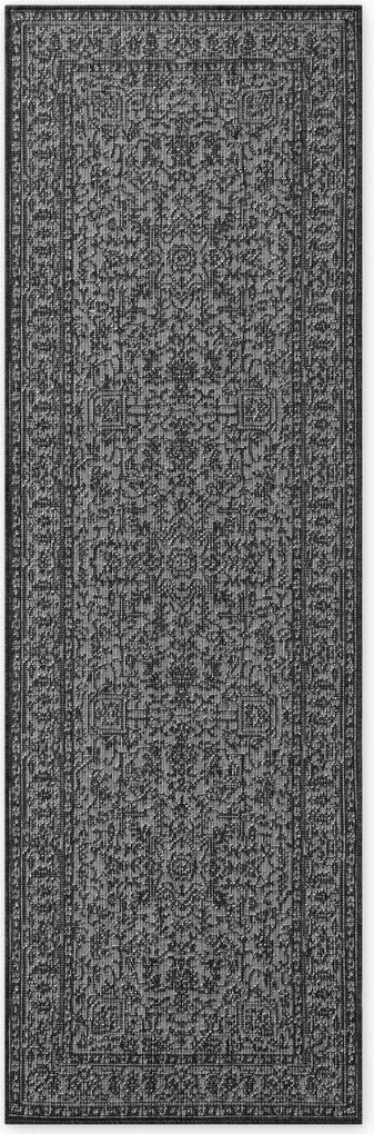 Behúň Duet Kona 106248 Black/White - na von aj na doma, 80x250, čiernobiela, chodba / predsieň, NORTHRUGS