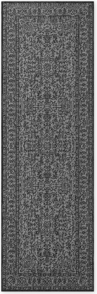 NORTHRUGS, Koberec behúň Duet Kona 106248 Black/White - na von aj na doma, 80x250, čiernobiela, chodba / predsieň