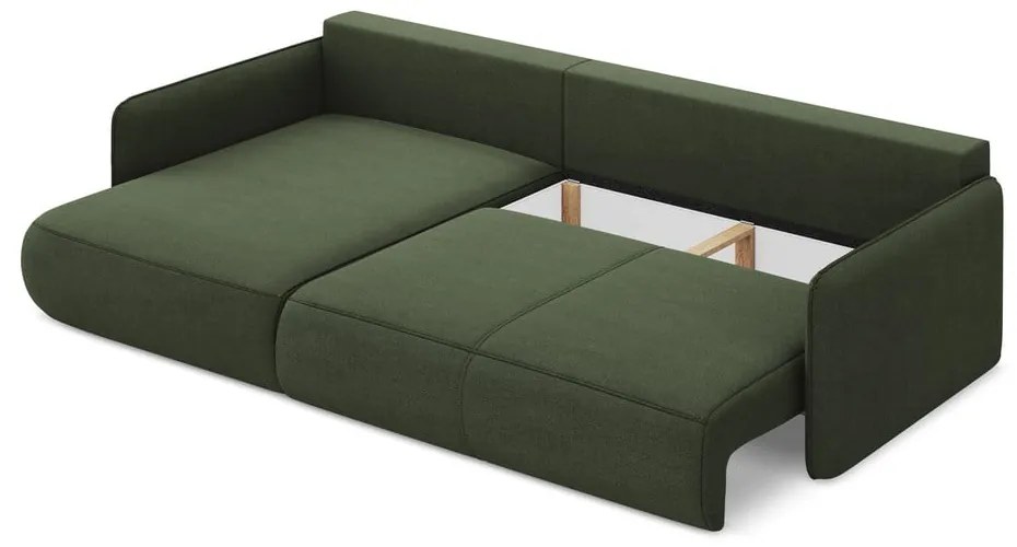 Zelená rozkladacia/s úložným priestorom rohová pohovka (ľavý roh) Nanea – Makamii