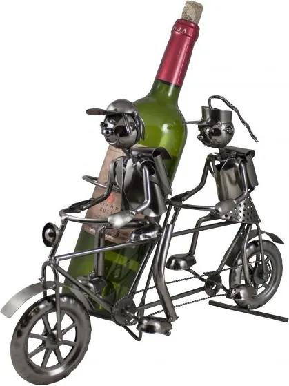 Kovový stojan na víno Cyklisti tandem