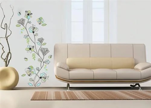 Samolepky na stenu, rozmer 50 x 70 cm, kvety abstraktné WS052, IMPOL TRADE