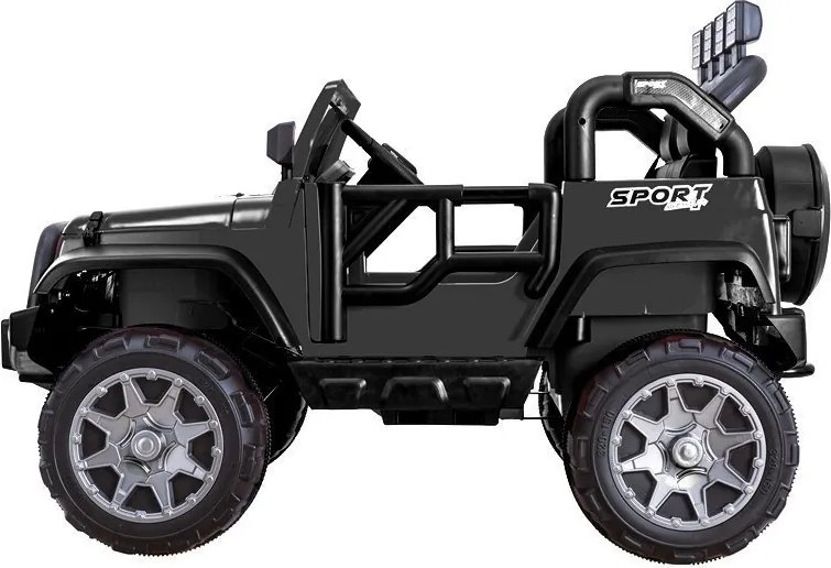 LEAN CARS Elektrické autíčko Jeep HP012 čierne, LED, MP3