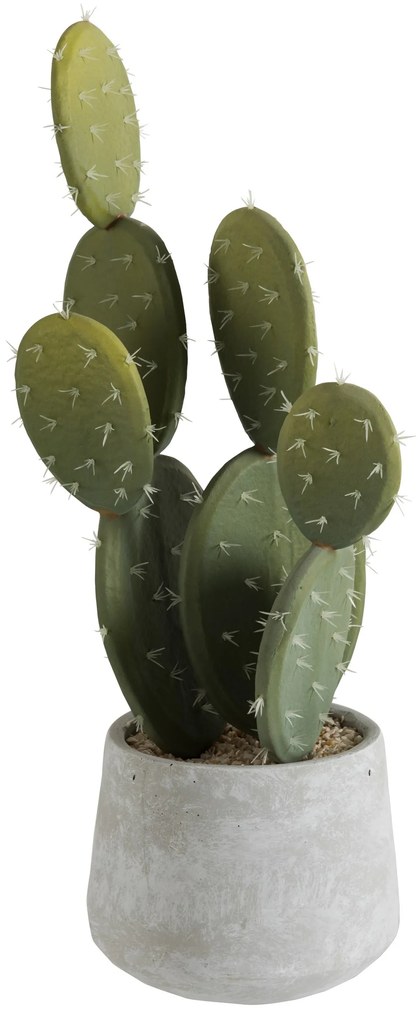 Zelený dekoratívne umelý kaktus s placatými listy - 17 * 17 * 50 cm
