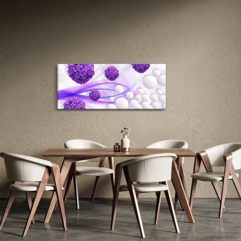 Obraz - Guľa, guličky, kvety, ... (120x50 cm)