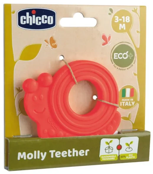 Hryzačka Eco+ Slimáčik Molly červený 3m+