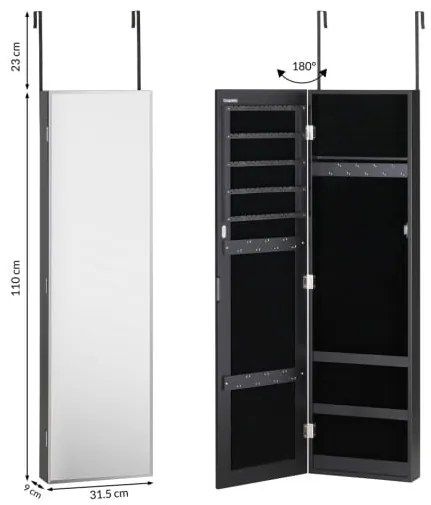 InternetovaZahrada Skrinka na šperky 31,5x9x110 cm