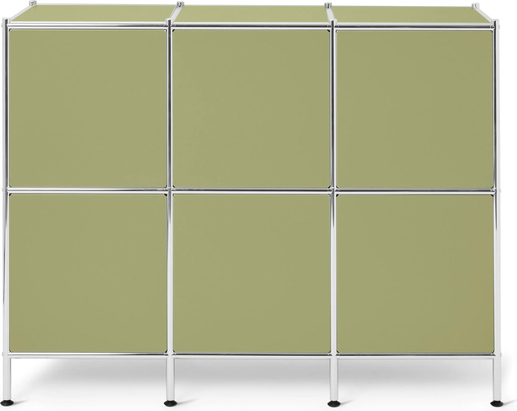 Kovový príborník »CN3 Kids« s 3 dvierkami, pistáciový