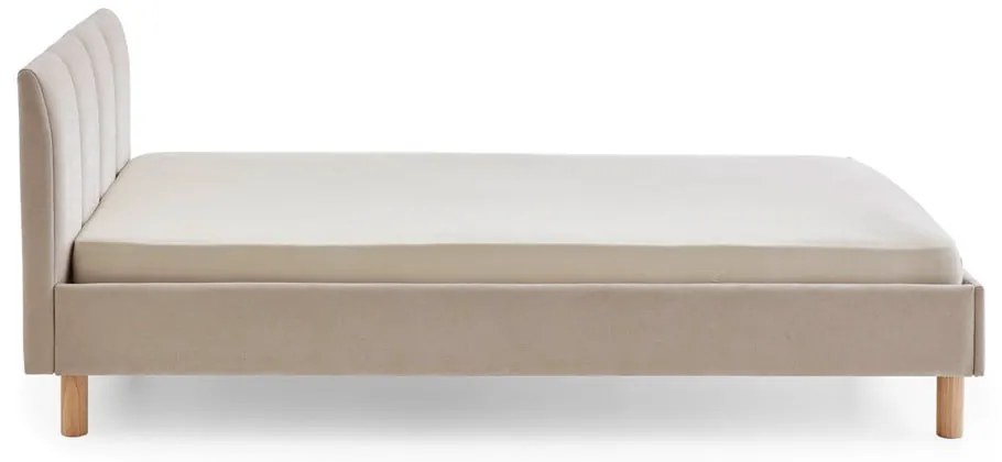 Béžová čalúnená jednolôžková posteľ bez roštu 120x200 cm Joker – Meise Möbel
