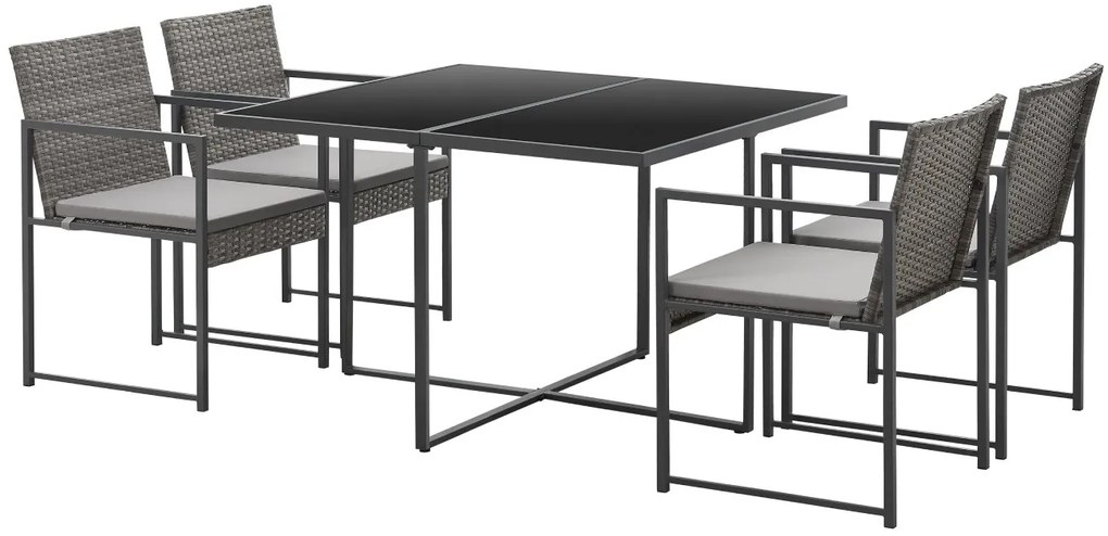 Záhradný jedálenský set 4+1 BestBerg BBGF-1011 / sivá