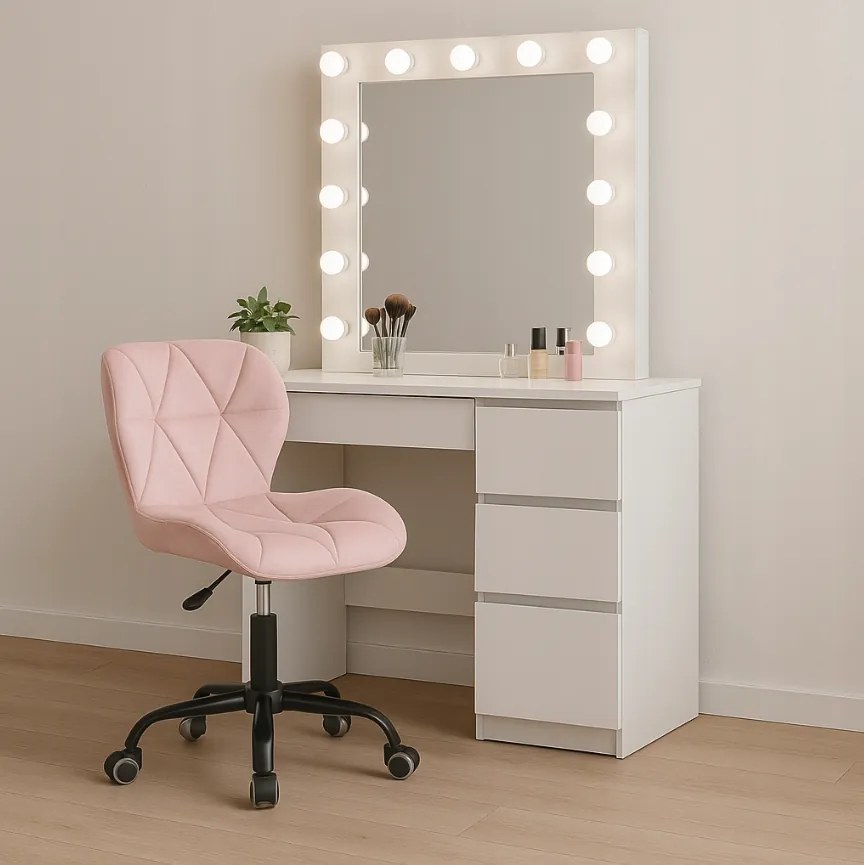 Ergonomická kancelárska otočná stolička – zamat tmavozelená