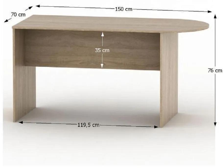 Tempo Kondela Zasadací stôl s oblúkom 150, dub sonoma, TEMPO ASISTENT NEW 022