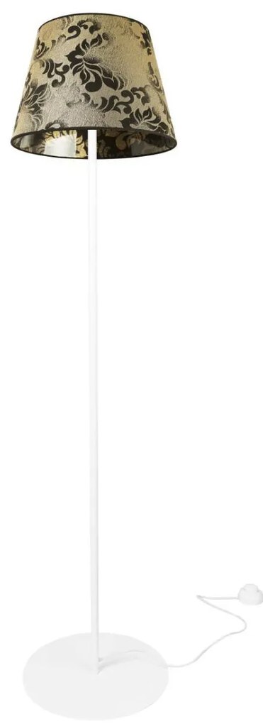 Stojacia lampa Werona, 1x textilné tienidlo so vzorom (výber zo 6 farieb), (výber z 3 farieb konštrukcie), s