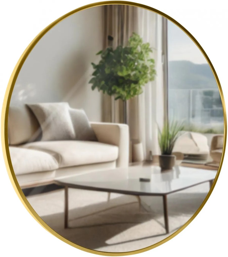 Nástenné zrkadlo Elsie L 323825 - 60x60 cm - Zlatá lesk