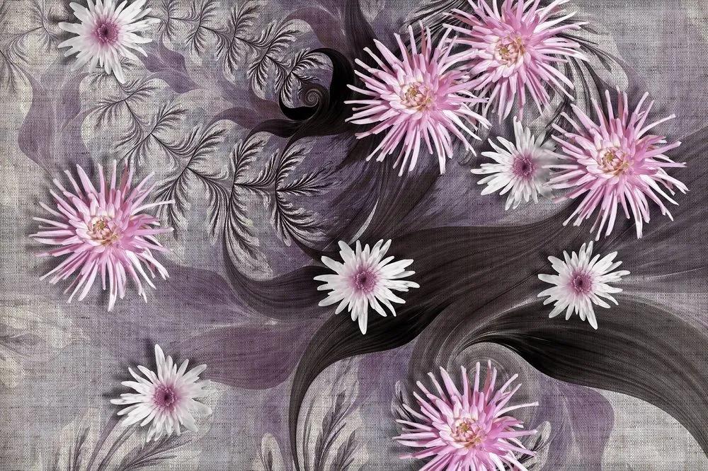 Samolepiaca tapeta kvety na nádhernom pozadí - 300x200