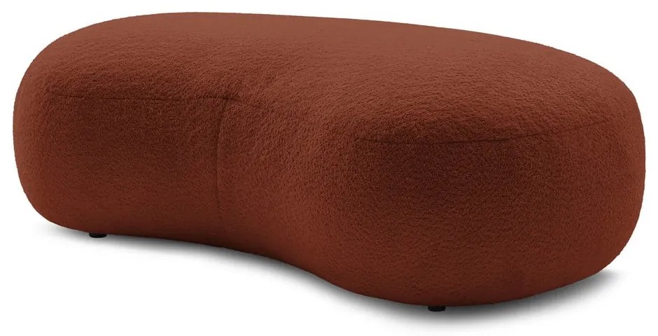 Podnožka z textílie buclé v tehlovooranžovej farbe Saint-Germain – Bobochic Paris