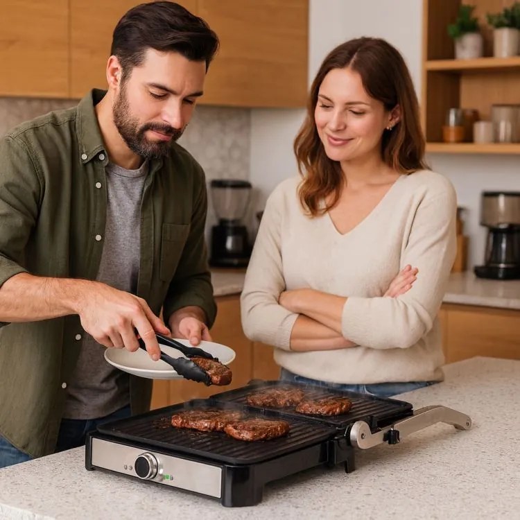 Elektrický kontaktný gril s nepriľnavými doskami - 2000 W