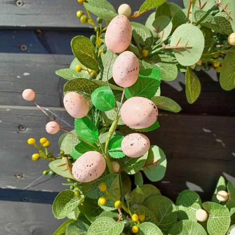 DECOLED Velikonoční větvička, zápich, 24 x 8 cm, růžová vajíčka