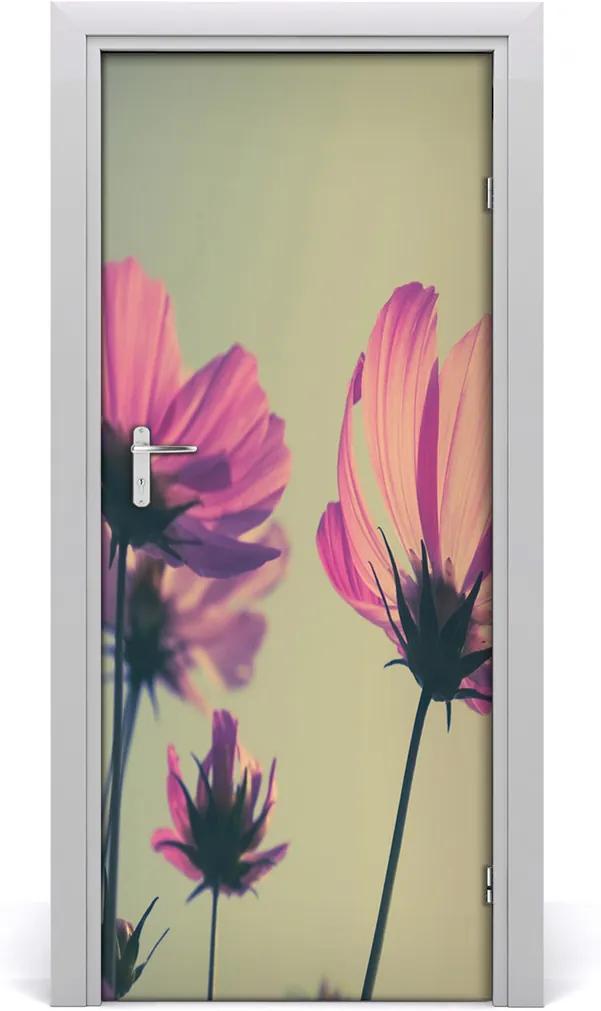 Fototapeta samolepiace na dvere  ružové kvety
