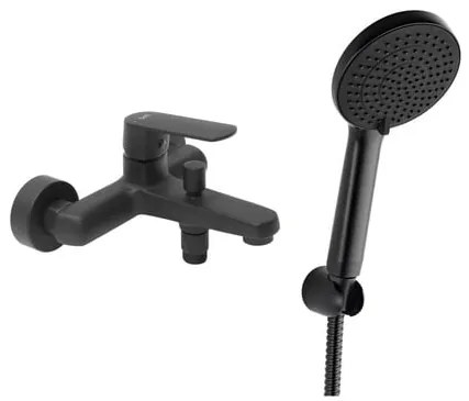 Vaňová batéria SAT Feel s vaňovým setom 150 mm čierna matná SATBSFEEL222CSET1