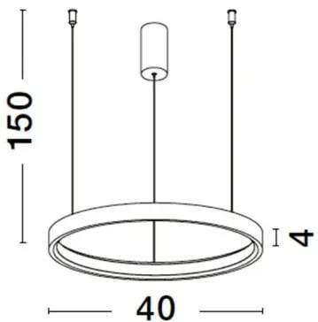 LED luster Perrine 40 čierne