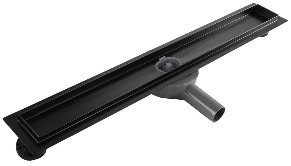 Rea Neox Pro, odtokový žľab 50cm s 360 stupňovým otočným sifónom, čierna matná, REA-G2741