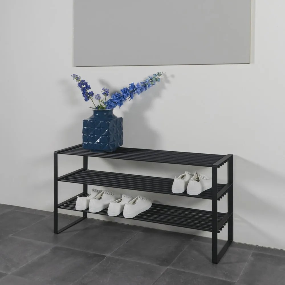 Čierna kovová skrinka na topánky 100x48,5x29 cm Rex – Spinder Design