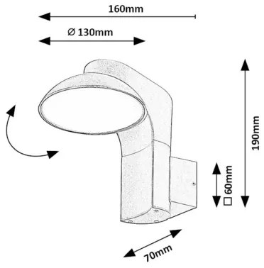 Rabalux 77148 - LED Vonkajšie nástenné svietidlo WENGEN LED/12W/230V IP54