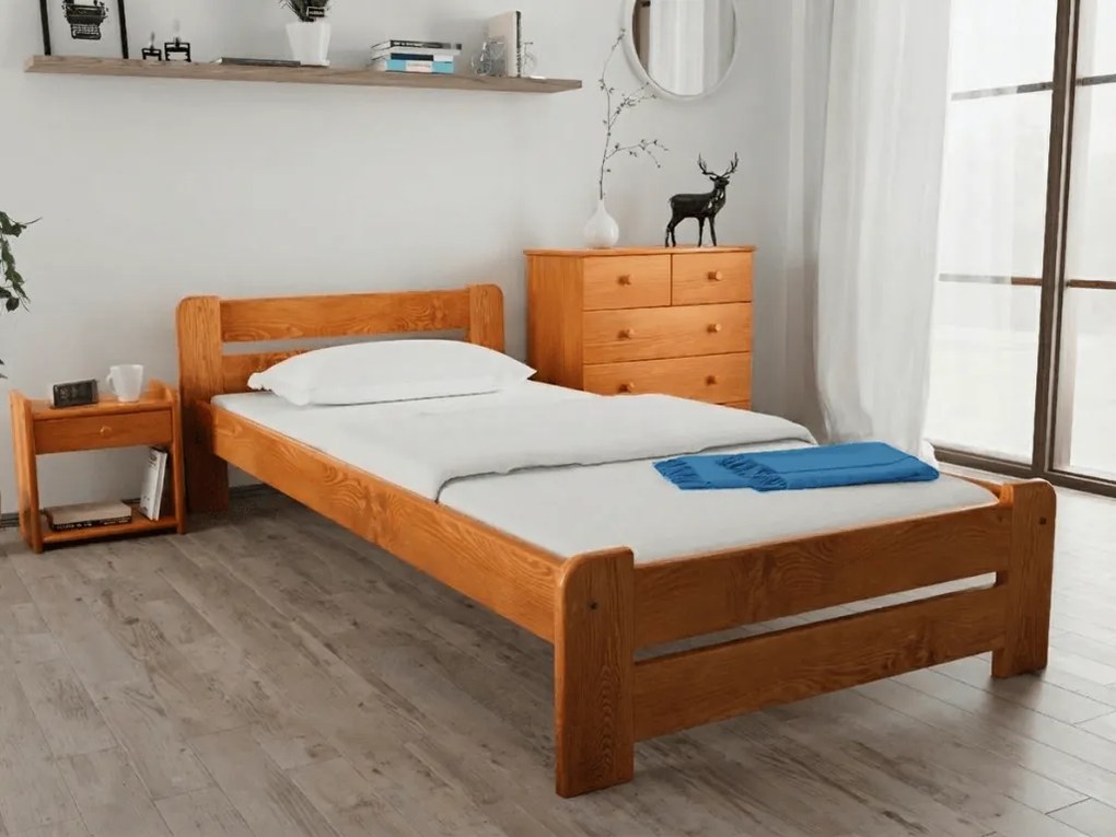 Posteľ Laura 80 x 200 cm, jelša Rošt: Bez roštu, Matrac: Matrac Somnia 18 cm