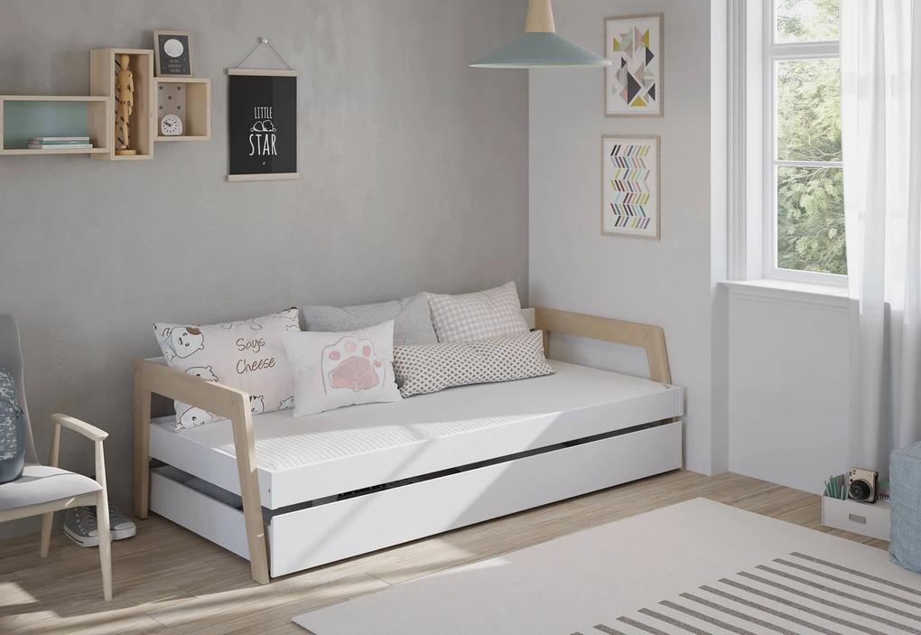 Detská posteľ reicca s úložným priestorom 90 x 200 cm biela MUZZA