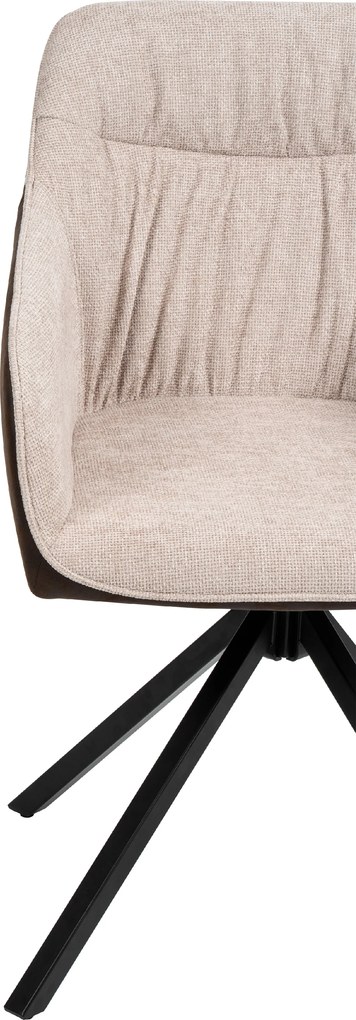 Noela Jedálenský set ROBUL 160 + 6x stolička LOREN hnedá/krémová