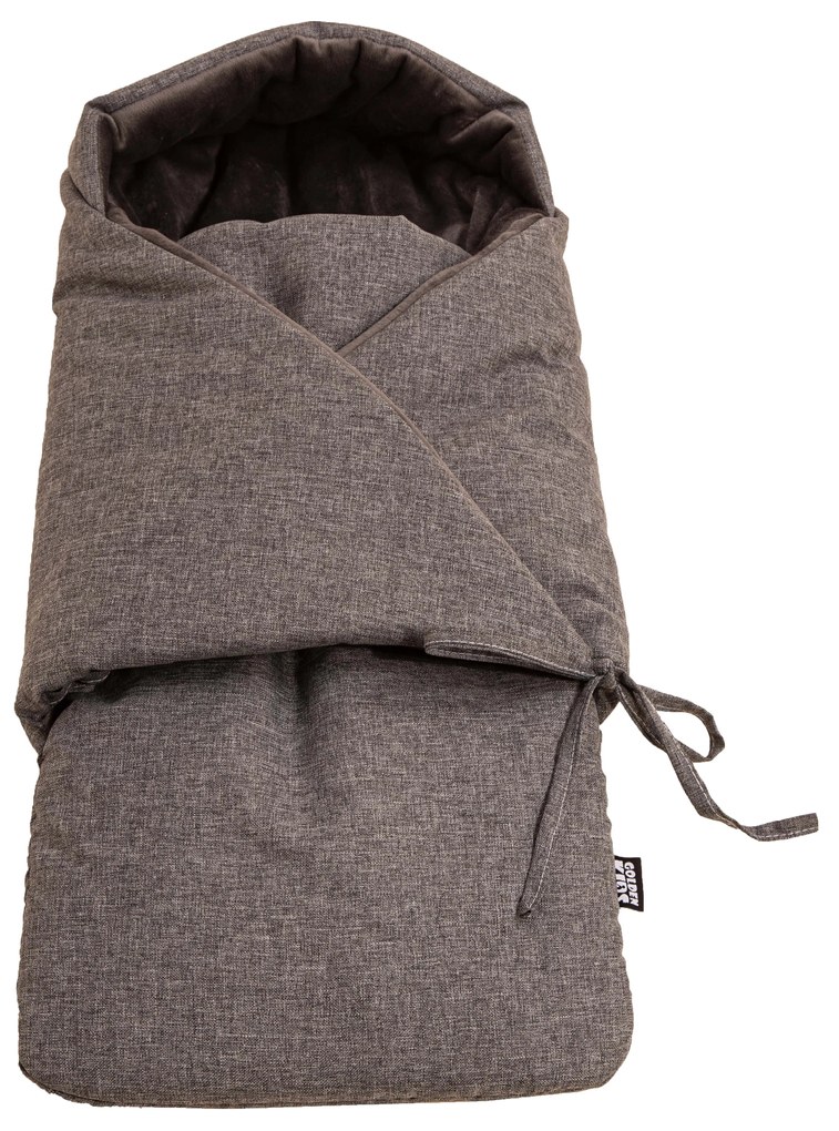 Zavinovacia deka s kapucňou do autosedačky - sivá