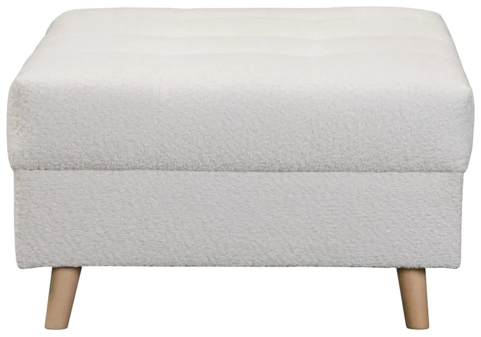 Biely taburet z textílie buklé Ariella – Ropez