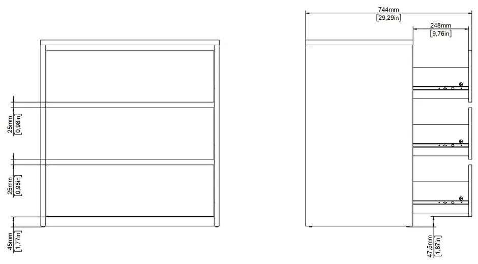 Biela/v prírodnej farbe komoda v dekore duba 80x84x48 cm Next – Tvilum