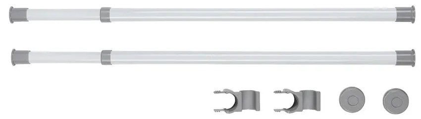 Súprava 2 teleskopických tyčí na oblečenie Wenko Herkules, dĺžka 75 - 120 cm