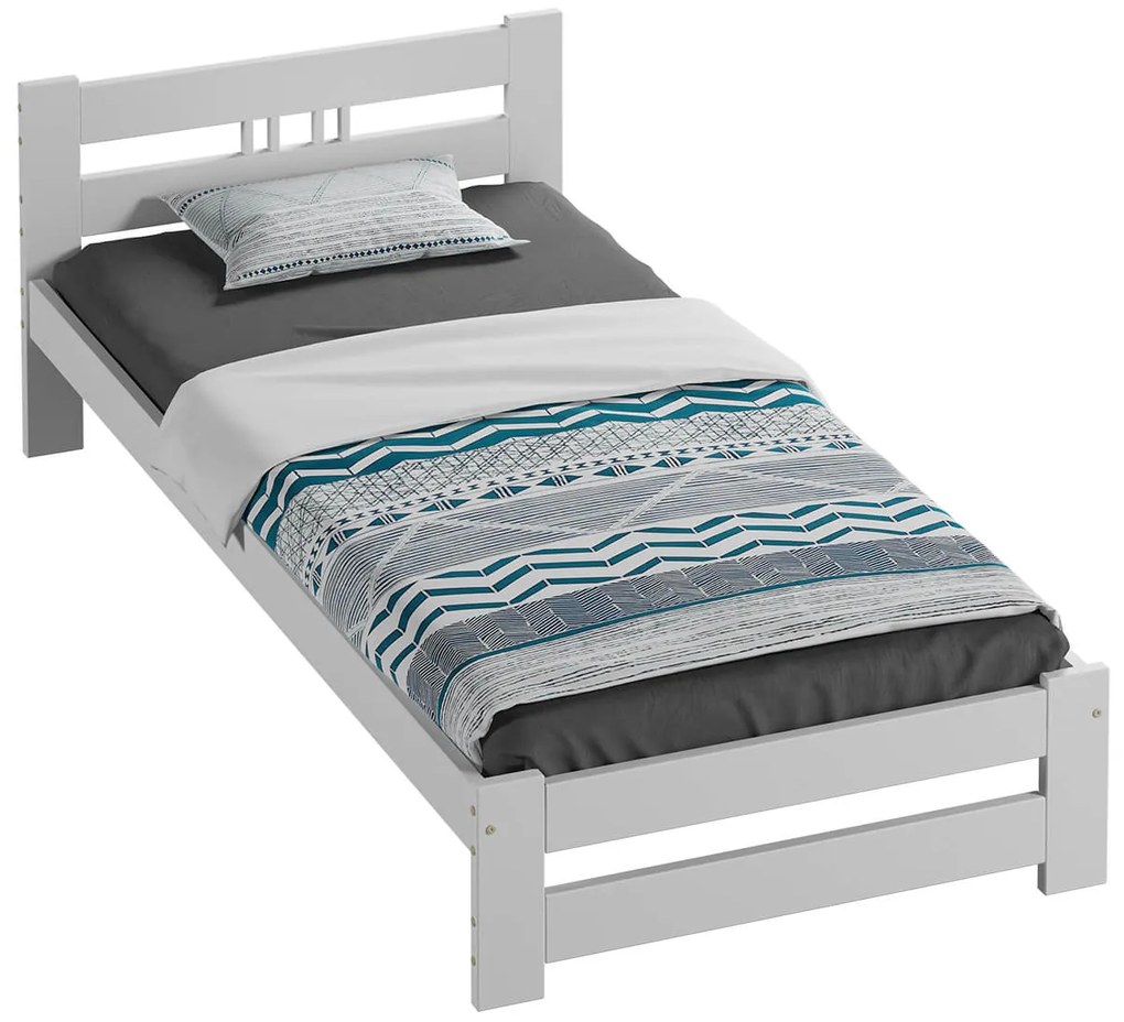 Postel borovice LUX VitBed 100x200cm masiv bílá